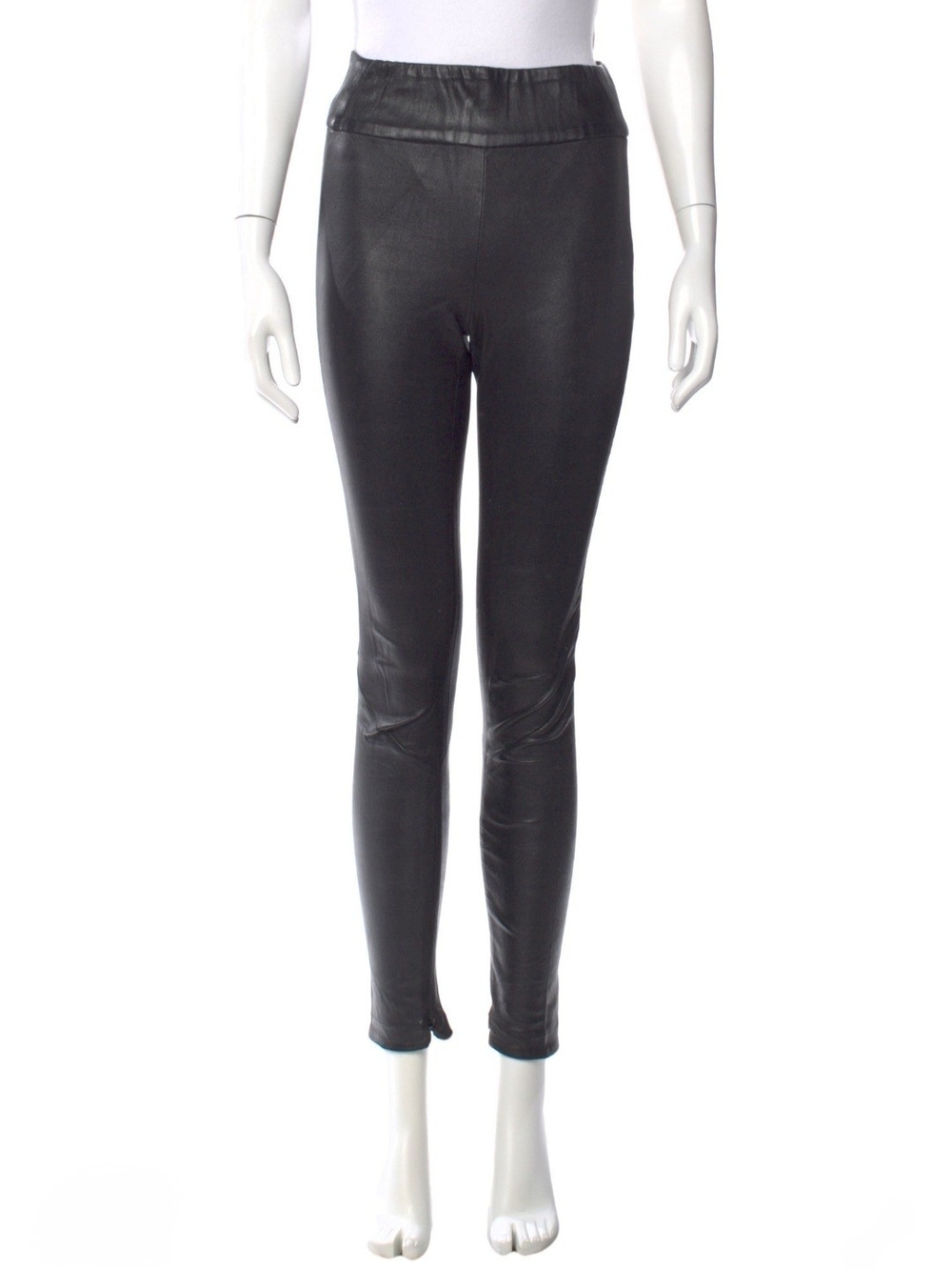 OFFTRACK High-Rise Black Lamb Leather Leggings